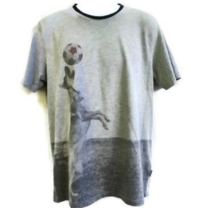 Ted Baker London T Tee Gray Graphic Dog Catch Ball Crew Neck Short Sleeve